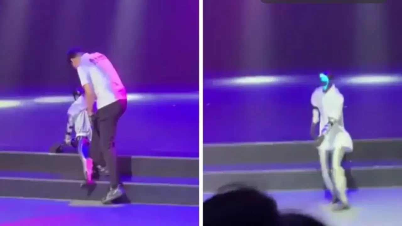 لحظة سقوط مثيرة.. روبوت صيني يفشل في تقليد رقصة مايكل جاكسون